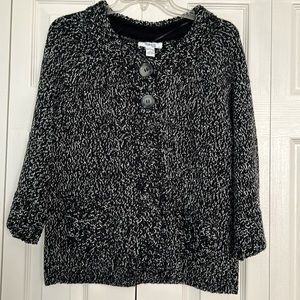 Black & White 3/4 Sleeve Blazer Petite Medium Style & Co